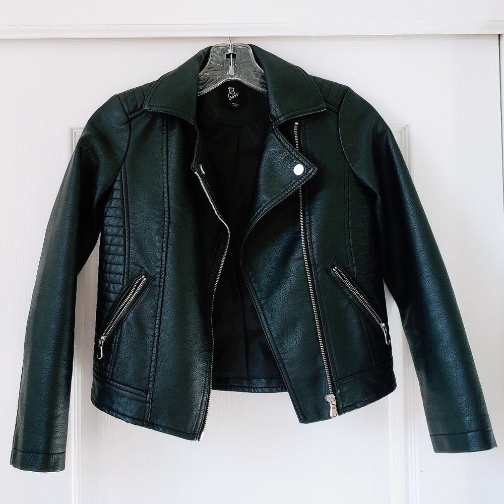Art Class Black Moto Jacket Girls Size 7/8